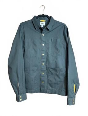 Pact organic cotton canvas snap front utility jacket medium
